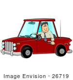 #26719 Wasted Man Drunk Driving And Holding Beer Out His Car Window Clipart