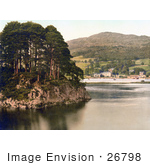 #26798 Stock Photography Of The Waterhead Hotel On The Shore Of Lake Windermere With Brathay Rock In The Foreground Lake District Cumbria England Uk