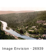 #26939 Stock Photography Of A View From The Symonds Yat Rock Of The Railroad Along The River Wye In Symonds Yat In The Forest Of Dean England