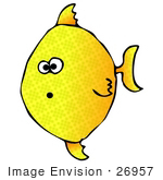 #26957 Shocked Yellow Fish Clipart Graphic