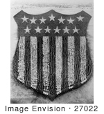 #27022 Stock Photography of a Living Pattern Made Of A Crowd Of 30,000 Officers And Men Forming The Human U.S. Shield With Stars And Stripes At Camp Custer, Battle Creek, Michigan, 1918 by JVPD