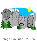 #27025 Mount Rushmore In South Dakota With The Faces Of George Washington Thomas Jefferson Theodore Roosevelt And Abraham Lincoln Clipart Illustration Graphic