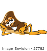 #27782 Clip Art Graphic Of A Beef Steak Meat Mascot Character Lying On His Side And Resting His Head On His Hand