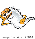 #27810 Clip Art Graphic Of A Tornado Mascot Character Lying On His Side And Resting His Head On His Hand