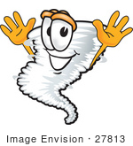 #27813 Clip Art Graphic Of A Jumping Tornado Mascot Character