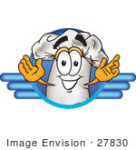#27830 Clip Art Graphic Of A White Chefs Hat Cartoon Character On A Blue Logo