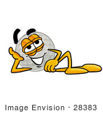 #28383 Clip Art Graphic Of A Golf Ball Cartoon Character Resting His Head On His Hand