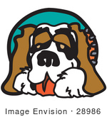 #28986 Cartoon Clip Art Graphic Of A Cute St Bernard Dog