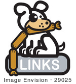#29025 Royalty-Free Cartoon Clip Art Of A Dog Chewing On Sausage Links On A Links Internet Web Icon