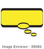 #29083 Royalty-Free Cartoon Clip Art Of A Rectangle Shaped Thought Balloon With A Yellow Background And Bold Black Outline