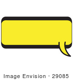 #29085 Royalty-Free Cartoon Clip Art Of A Rectangle Shaped Word Balloon With A Yellow Background And Bold Black Outline