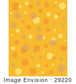 #29220 Royalty-Free Cartoon Clip Art Of A Retro Orange Background With Colorful Bubbles And Circles