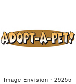 #29255 Royalty-Free Cartoon Clip Art Of An Internet Web Button Reading &Quot;Adopt-A-Pet!&Quot;