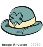 #29259 Royalty-Free Cartoon Clip Art Of A Green St Paddy’S Day Hat With A Clover On It