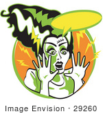 #29260 Royalty-free Cartoon Clip Art of the Bride of Frankenstein Screaming by Andy Nortnik