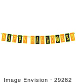 #29282 Royalty-Free Cartoon Clip Art Of A Black Yellow And Orange Happy Halloween Banner