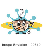 #29319 Royalty-Free Cartoon Clip Art Of A Happy Coffee Cup Character With Steamy Hot Coffee