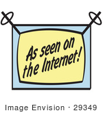 #29349 Royalty-Free Cartoon Clip Art Of A Screen Reading &Quot;As Seen On The Internet!&Quot;