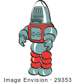 #29353 Royalty-Free Cartoon Clip Art Of A Robot Toy
