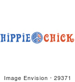 #29371 Royalty-Free Cartoon Clip Art Of An American Hippie Chick Sign