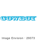#29373 Royalty-Free Cartoon Clip Art Of A Blue Western Cowboy Restroom Sign