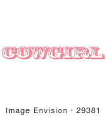 #29381 Royalty-Free Cartoon Clip Art Of A Pink Western Cowgirl Bathroom Sign