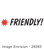 #29385 Royalty-Free Cartoon Clip Art Of A Friendly Sign With A Star Burst