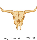 #29393 Royalty-Free Cartoon Clip Art Of An Old Cow Skull