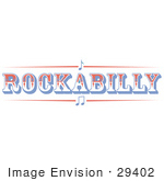 #29402 Royalty-Free Cartoon Clip Art Of A Western Rockabilly Music Sign