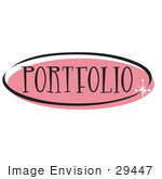 #29447 Royalty-Free Cartoon Clip Art Of A Pink Portfolio Website Button That Could Link To A Gallery On A Site