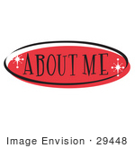 #29448 Royalty-Free Cartoon Clip Art Of A Red About Me Website Button That Could Link To An Information Page On A Site