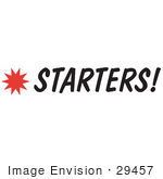 #29457 Royalty-Free Cartoon Clip Art Of A Starters Sign With A Star Burst