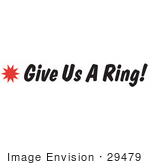 #29479 Royalty-Free Cartoon Clip Art Of A &Quot;Give Us A Ring!&Quot; Sign With A Star Burst
