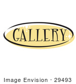 #29493 Royalty-Free Cartoon Clip Art Of A Yellow Gallery Website Button That Could Link To A Visuals Page On A Site