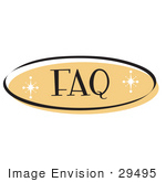 #29495 Royalty-Free Cartoon Clip Art Of An Orange Faq Website Button That Could Link To A Frequently Asked Questions Information Page On A Site