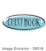 #29518 Royalty-Free Cartoon Clip Art Of A Blue Guestbook Website Button That Could Link To A Visitors List Page On A Site