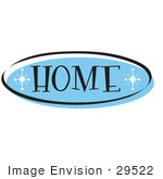 #29522 Royalty-Free Cartoon Clip Art Of A Blue Home Website Button That Could Link To The Home Page On A Site
