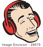 #29575 Royalty-Free Cartoon Clip Art Of A Happy Young Man Wearing Ear Muffs And Singing Christmas Carols