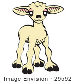 #29592 Royalty-Free Cartoon Clip Art Of A Sweet Baby Lamb
