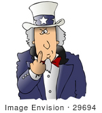 #29694 Clip Art Graphic Of Uncle Sam Flipping The Bird