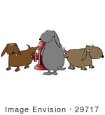 #29717 Clip Art Graphic Of A Group Of Naughty Dogs Pissing On A Fire Hydrant