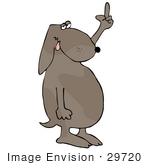 #29720 Clip Art Graphic Of A Grumpy Mutt Dog Flipping Somone Off