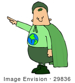 #29836 Clip Art Graphic Of An Environmentalist Super Hero Ready To Save The Planet