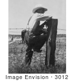 #3012 Indiana Farmer Sitting On Fence