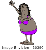 #30390 Clip Art Graphic Of A Black Woman In A Bra And Underwear Applying Antiperspirant To Her Armpit