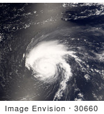 #30660 Stock Photo Of Tropical Storm Bertha After Turning Into Hurricane Bertha In The Overnight Hours Of July 6th 2008