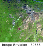 #30666 Stock Photo Of Norilsk Krasnoyarsk Krai Russia Siberia As Seen From Space
