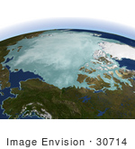 #30714 Stock Photo Of The 2004-2005 Winter-Season Of Arctic Sea Ice With A Smaller Recovery Of Sea Ice Extent Than Any Previous Winter In The Satellite Record And The Earliest Onset Of Melt Throughout The Arctic