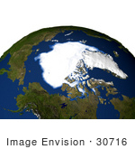 #30716 Stock Photo Of The Arctic Sea Ice Minimum For 2005 Showing The Ice Spanning Over The Sea With Significantly Less Ice Than Years Prior Due To Global Warming