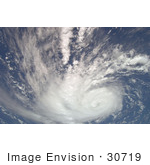 #30719 Stock Photo Of Hurricane Bertha Traveling Northward At 10 Knots 115 Miles Per Hour Across The Eastern Part Of The Central Atlantic Ocean On July 9th 2008